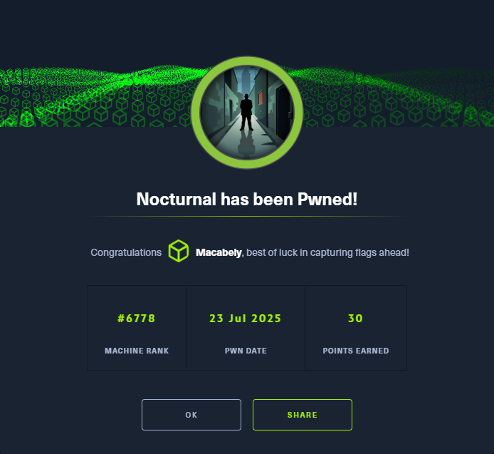 HTB Nocturnal Machine (Easy)